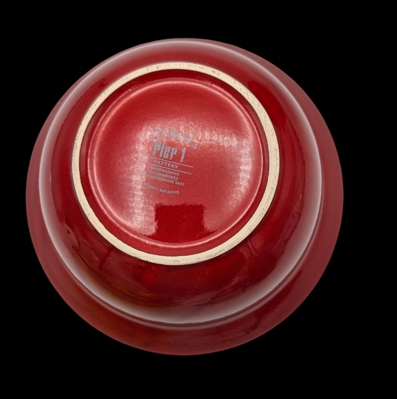 Pier 1 Imports Red Bowl Set Nesting Bowls Earthenware Spain - Picture 5 of 12